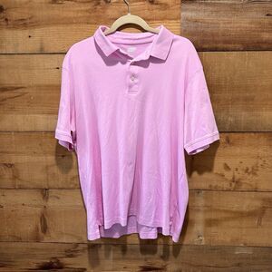 Mens Lands' End Short Sleeve Pink Polo Shirt Size XL 46-48 Traditional Fit